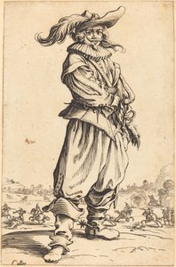 Sotilas, jolla on höyhenhattu tekijältä Jacques Callot