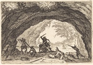 Ryöstöihin hyökkäävät sotilaat tekijältä Jacques Callot