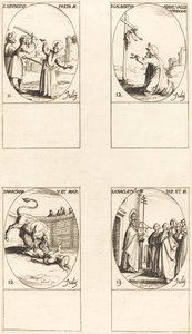 St. Runsas; St. Galbertus; St. Marciana; St. Anacletus tekijältä Jacques Callot