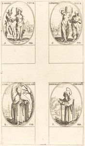 St. Agatha; St. Dorothy; Pyhä Romuald Ravennalainen; St. Paul, Verdunin piispa tekijältä Jacques Callot