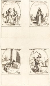 Pyhä Aleksanteri Carbonarius; St. Clare; St. Digna ja seuralaiset; St. Concordia tekijältä Jacques Callot