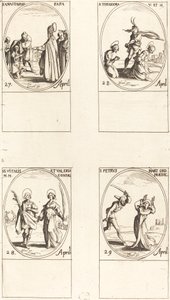 St. Anastasius, St. Theodora, St. Vitalis ja Valeria, Pyhä Pietari marttyyri. tekijältä Jacques Callot
