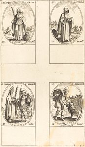 St. Anthony; St. Prisca; St. Germanicus; Sts. Fabian ja Sebastian tekijältä Jacques Callot