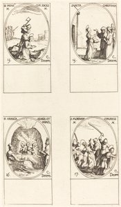 St. Bibiana; St. Birinus; St. Barbara; St. Sabbas tekijältä Jacques Callot