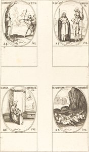 St. Christina; Pyhä Jaakob, apostoli ja Pyhä Kristofer; Pyhä Anna; Seven Sleepers of E tekijältä Jacques Callot