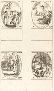 St. Eleutherius, apotti; St. Regina; St. John; Neitsyen syntymä tekijältä Jacques Callot