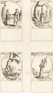 Pyhä Elizabeth Portugali; St. Zoe; Pyhä Jesaja, profeetta; St. Edelburge tekijältä Jacques Callot