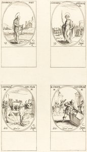 St. Ferreolus; St. Tammikuu; St. Eustace ja hänen lapsensa; Pyhät Fausta & Evelasius tekijältä Jacques Callot