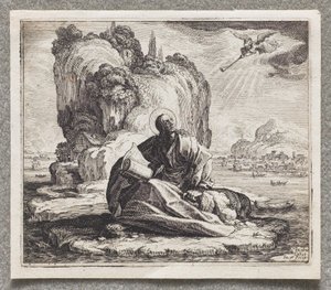 Pyhä Johannes Patmoksen saarella tekijältä Jacques Callot