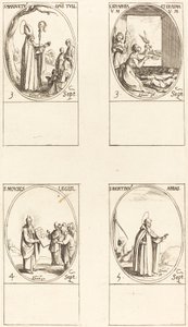 St. Louis Mansuetus; Sts. Serapia ja Erasmus; Mooses; St. Louis Bertin, apotti tekijältä Jacques Callot