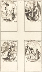 St. Maria Doloru; St. Stephen, apotti; St. Apollo; St. pyörä tekijältä Jacques Callot