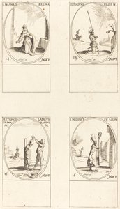 St. Matilda; St. Longinus; St. Cyriacus; St. Herbert tekijältä Jacques Callot