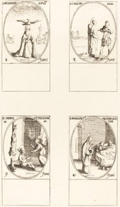 St. Medard; St. Calliopa; Sts. Primus ja Felician; St. Margaret of Scotland tekijältä Jacques Callot
