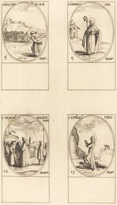 St. Meliton; St. Firminus; Pyhä Gregorius Suuri; Pyhä Eufrasia tekijältä Jacques Callot