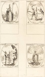 Pyhä Nikolaus; St. Dionisia ja poika; St. Agatha; Neitsyen käsitys tekijältä Jacques Callot