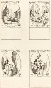 St. Paphnutius; Pyhät Makedonius ja Theodulus; St. Rakastettu; St. Cornelia tekijältä Jacques Callot