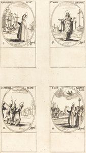 St. Perpetuus; Pyhä Maria Kleofas; St. Hesechiel; Pyhä Leo Suuri tekijältä Jacques Callot