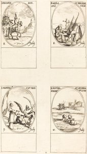 St. Procopius; Sts. Aquila ja Prisca; St. Anatolia; Sts. Rufina ja Secunda tekijältä Jacques Callot