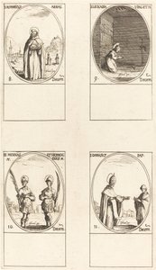 St. Romaricus; St. Leocadia; Sts. Mennas ja Hermogenes; Pyhä Damasus tekijältä Jacques Callot