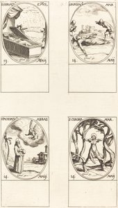 Pyhä Servatius; St. Boniface; St. Pachomius; St. Corona tekijältä Jacques Callot
