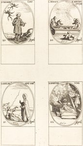 Pyhä Theodorus; Pyhä Agnes Monte Pulciano; St. Anselme, Canterburyn arkkipiispa; St tekijältä Jacques Callot