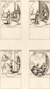 St. Victor; St. Justin; Pyhät Tiburtius ja Valerian; Pyhät Basilissa ja Anastasia tekijältä Jacques Callot