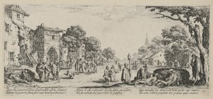 Kuolevia tienvarressa, sarjan "Sodan kauhut" lehti 16 tekijältä Jacques Callot