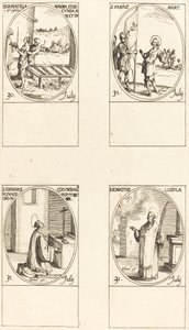 Pyhät Donatilla, Suurin & Toinen; St. Fabius; St. John Colombini; St. Ignatius Loyolalainen tekijältä Jacques Callot