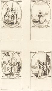 St. Gervase ja Protase; St. Silverius; Pyhä Eusebius Samosatalainen; St. Paulinus of Nola tekijältä Jacques Callot