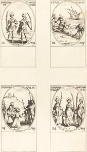 Pyhät Nikostratos ja Antiokhos; St. Julia; St. Himoita; Pyhät Susanna, Palladia, an tekijältä Jacques Callot