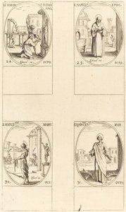 Sts. Simon ja Juudas, apostolit; St. Narcissus; St. Marcellus; St. Quintin tekijältä Jacques Callot