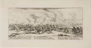 Taistelu, levy kolme teoksesta Sodan kurjuudet. tekijältä Jacques Callot