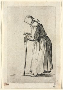 The Beggars: Beggar at Her Rosary, c. 1623. tekijältä Jacques Callot