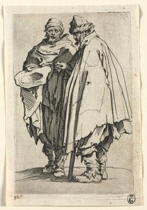 Kerjäläiset: Sokea mies ja hänen seuralaisensa, n. 1623. tekijältä Jacques Callot