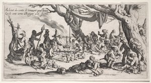 Bohemians: Pysähdyspaikka: Boheemien juhla, n. 1621-1625. tekijältä Jacques Callot