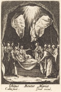 Neitsyen hautaus vuonna 1630 tai sen jälkeen. tekijältä Jacques Callot