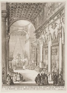 Keisari Matiaksen katafalkki tekijältä Jacques Callot