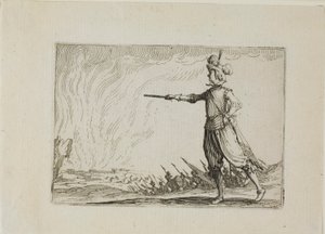 Jalkaisin kulkeva komentaja, teoksesta Caprices (Kapriisit) tekijältä Jacques Callot