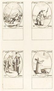 Saulin kääntymys; Pyhä Paavali; St. John Chrysostomos; Pyhä Kyrillus Aleksandrialainen tekijältä Jacques Callot