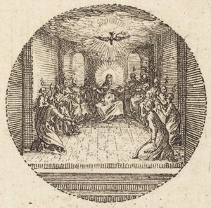 Pyhän kyyhkysen laskeutuminen tekijältä Jacques Callot