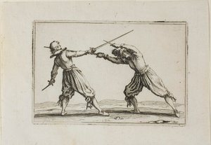 Kaksintaistelu miekkojen ja tikarien kanssa, The Capricesista tekijältä Jacques Callot