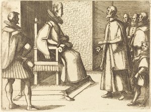 Toscanan lähettiläs kiittää kuningatarta, 1612. tekijältä Jacques Callot