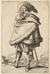 Turkisreunaiseen viittaansa kietoutunut herrasmies tekijältä Jacques Callot