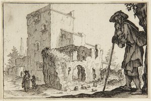 Karjapaimen ja rauniot tekijältä Jacques Callot