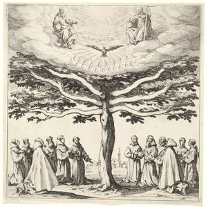 Pyhä kolminaisuus elämän puussa, fransiskaanien palvoma tekijältä Jacques Callot