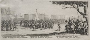 Sodan suuret kurjuudet: joukkojen ilmoittautuminen, 1633. tekijältä Jacques Callot