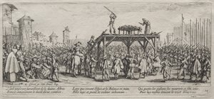 Les grans misèries de la guerra: execució al Wheelfinnish tekijältä Jacques Callot