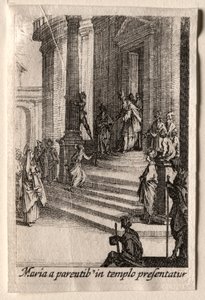 Neitsyen elämä: Neitsyen esittely temppelissä. tekijältä Jacques Callot