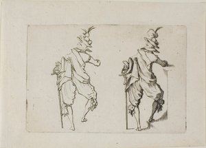 Mies selästä nähtynä suurella miekalla, The Capricesista tekijältä Jacques Callot