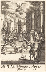 Pyhän Jaakobin marttyyrikuolema, n. 16341635. tekijältä Jacques Callot